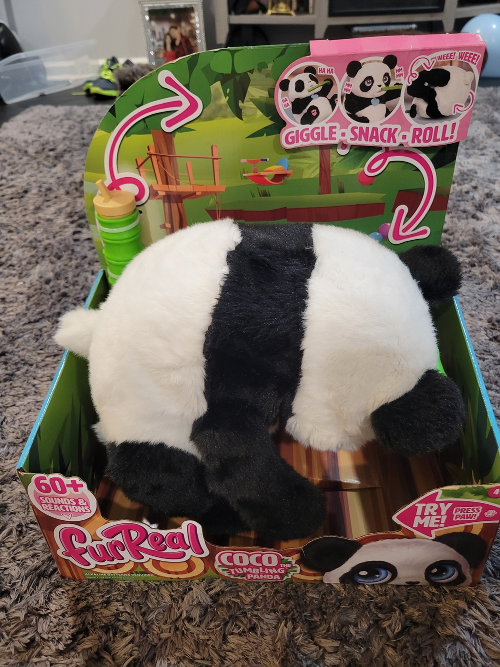 Hasbro FurReal Coco Tumbling Panda Plush - Black & White